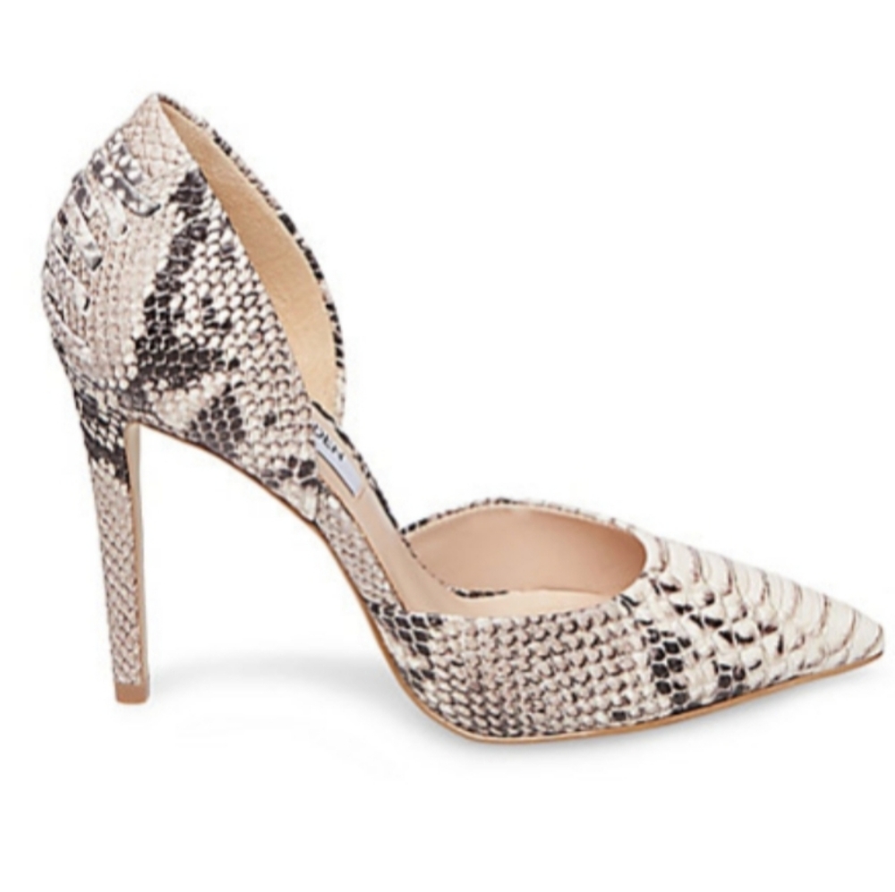 Steve Madden Heavenly Natural Snakeskin Heels